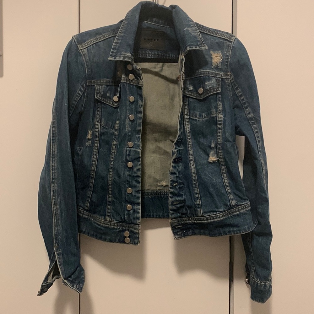 Denim jacket, slightly distressed detailing